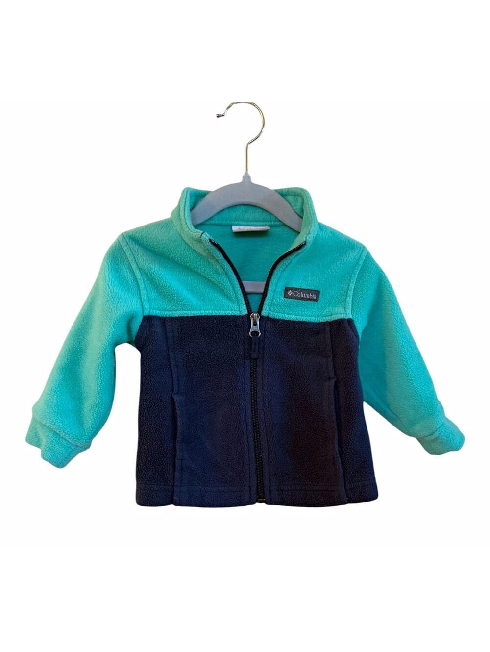 Columbia Baby Fleece Full Zip Colorblock Jacket Blue/Teal 6-12 Months